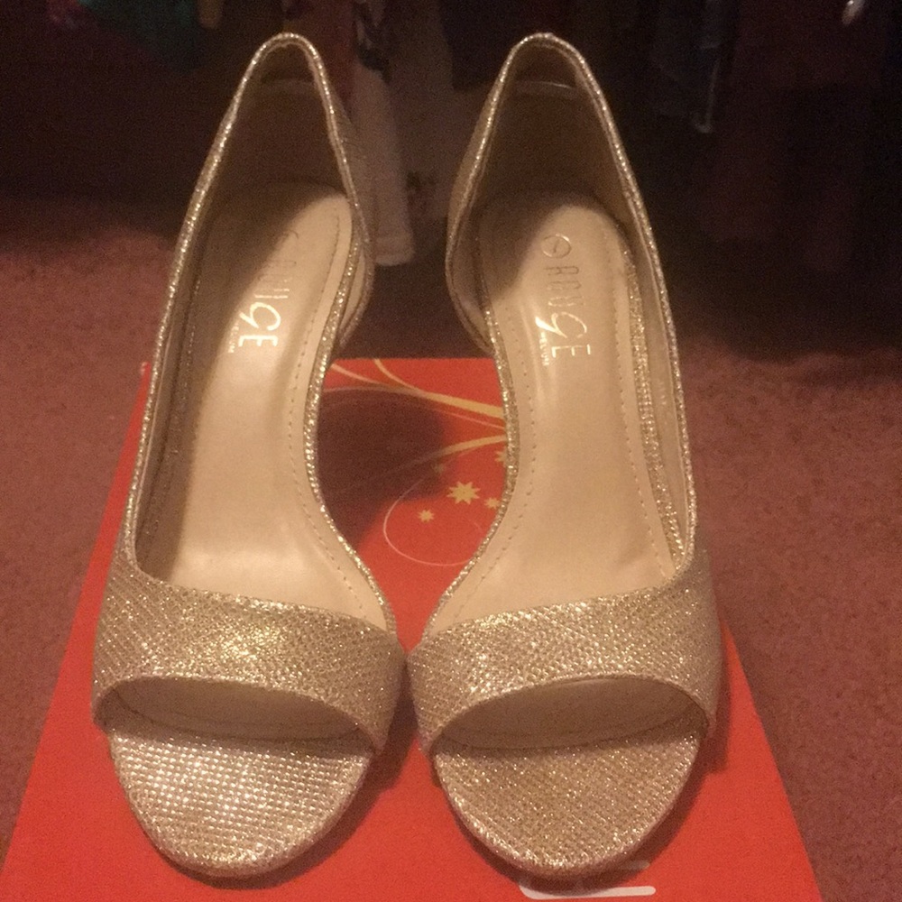 Rose Gold Glitter Heels size 7